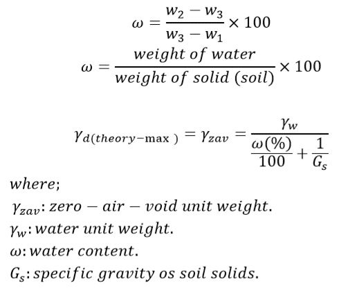 تجربة رص التربة بطريقة بروكتور المعدل مع المناقشة (Compaction Test) 3 حسابات تجربة بروكتور القياسية - Proctor Test