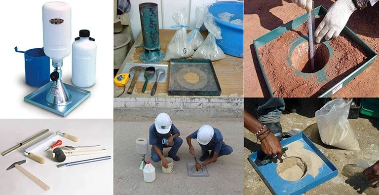 اختبار الكثافة الحقلية للتربة بطريقة المخروط الرملي مع المناقشة (Field Density Test) 2 اختبار الكثافة الحقلية للتربة بطريقة المخروط الرملي (Field Density Test)